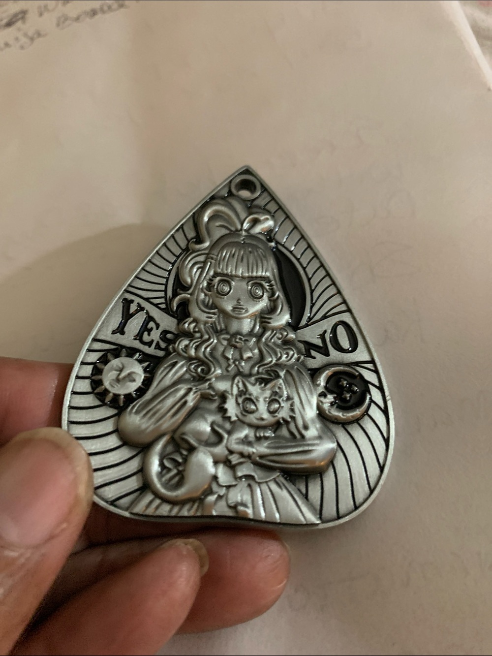 Silver Tone Yume Wallet Ouija Planchette Metal Charm
